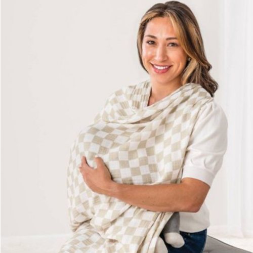 Itzy Ritzy Muslin Breastfeeding Boss Nursing Cover, Color: Toast Checkerboard