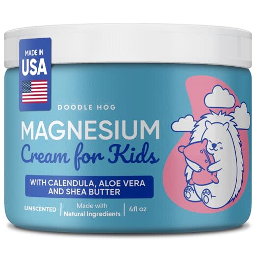 Magnesium Cream for Kids - Soothing Relief & Relaxation with Calendula, Aloe Vera, Shea Butter - Topical Magnesium Cream for Sleep - USA Made - (4 oz, Unscented)