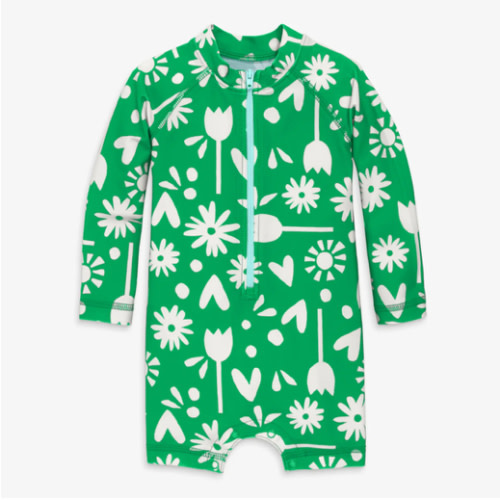 Clearance baby one-piece rash guard in garden party | Primary.com