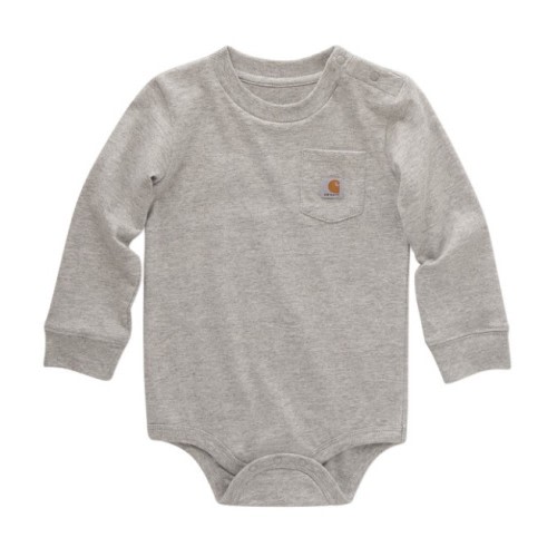 Carhartt, Boy's Gray Long Sleeve Pocket Onesie, CA5002 - Wilco Farm Stores