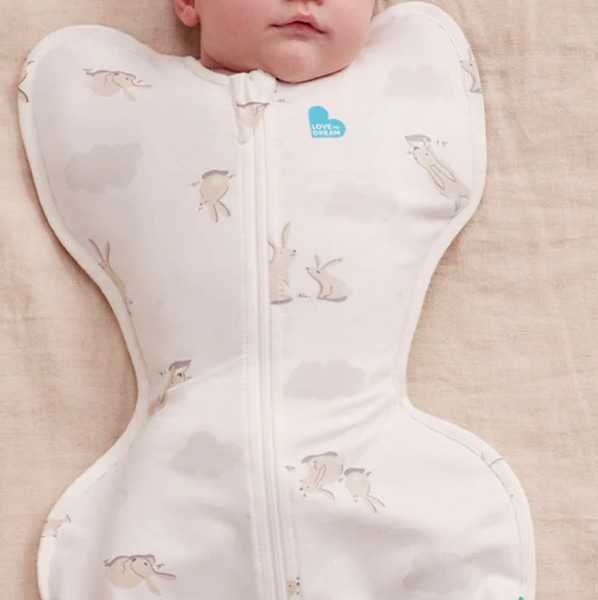 Swaddle Up™ 1.0 TOG Cotton White Cloud Bunnies