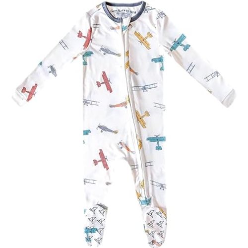 Copper Pearl Zip-Up Footie Baby Pajamas: Ultra-Soft Boys Pajamas and Girls Pajamas, Premium Knit Fabric in Stylish Prints, Tag-Free with Two-Way Zipper, Sized Newborn to 24 Months, Ace