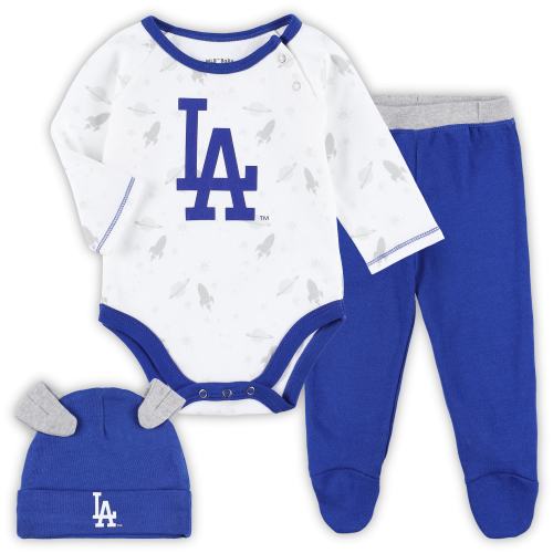 Newborn & Infant Los Angeles Dodgers Royal/White Dream Team Bodysuit, Hat & Footed Pants Set