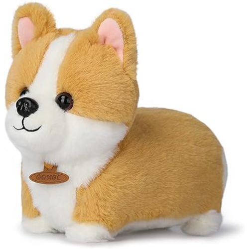 Plush Toy, Stuffed Animal Throw Plushie Pillow Doll, Soft Black and White Fluffy Friend Hugging Cushion - Cute Present for Every Age & Occasion (Corgi)