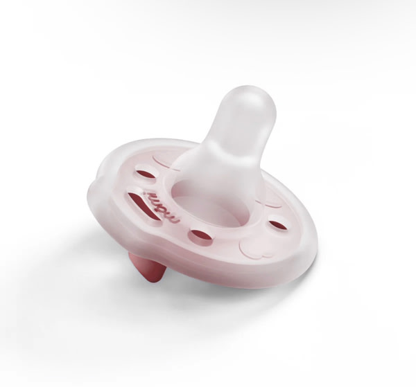 mōmi babypace® breast-like pacifier in rich cranberry red