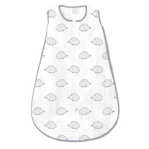 SwaddleDesigns Muslin Sleeping Sack Wearable Blanket - Black Hedgehogs S