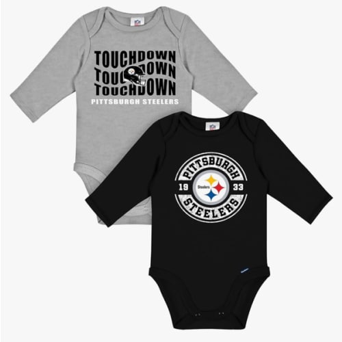 Gerber NFL unisex-baby Nfl 2-pack Long Sleeve Onesie Bodysuit