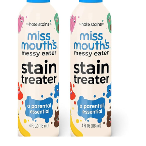 Miss Mouth's Messy Eater Stain Treater Spray - 4oz 2 Pack Stain Remover - Newborn & Baby Essentials - No Dry Cleaning Food, Grease, Coffee Off Laundry, Underwear, Fabric