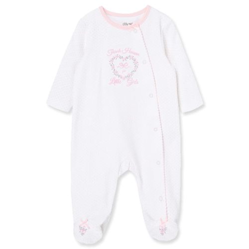 Little Me Clothes for Baby Girls' 100% Cotton Scratch-Free Tag Footie Sleeper, Preemie to 9 Months