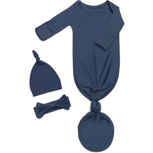 Baby Gowns 0-3 Months Soft Viscose Sleepers For Boy Girl, Breathable Newborn Sleepers With Mitten Cuffs