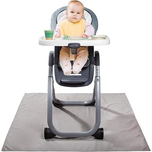 Graco Splat Mat for Under High Chair and Arts and Crafts, 50" X 50" Baby Anti-Slip Food Splash and Spill Mat for Eating Mess, Waterproof Floor Protector and Table Cloth
