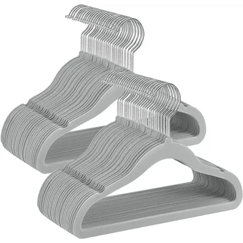 SONGMICS Baby Hangers 50 Pack, Velvet Hangers, Non-Slip, Dove Gray