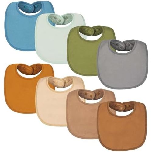 Tiny Twinkle Baby Feeding Bibs 8 Pack - Waterproof and Absorbent Infant Drool and Feeding Baby Bibs