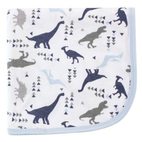 Touched By Nature Baby Boy Organic Cotton Swaddle, Receiving And Multi-purpose Blanket, Dino, One Size