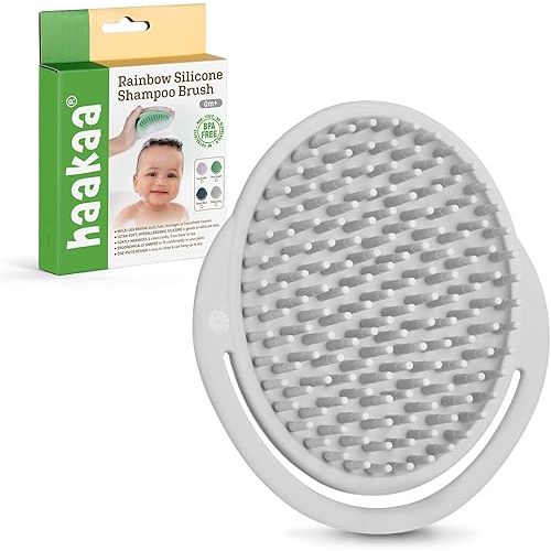 haakaa Baby Cradle Cap Brush - Soft Cradle Cap Comb| Hair Scalp Massager, Soft Bristles for Newborns & Toddlers,Ideal Baby Shower Gifts for Mum - 1pk