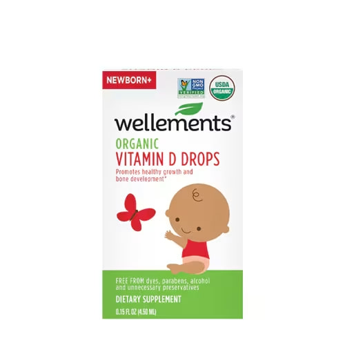 Wellements Organic Baby Vitamin D Drops Newborn+ -- 0.15 fl oz - Vitacost