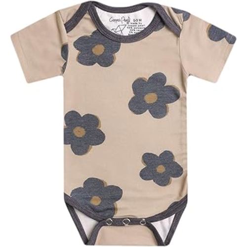 Copper Pearl Short Sleeve Bodysuit Gemma in Tan