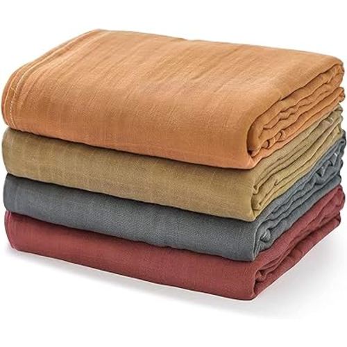 Momcozy Muslin Swaddle Blankets, Swaddle Blanket for Baby Boys and Girls, 4-Pack Breathable and Skin-Friendly Baby Receiving Blankets Swaddle Wrap, Baby Essentials, Registry & Gift, 47 x 47 inches