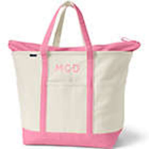 Extra Large Natural 5 Pocket Zip Top Canvas Tote Bag | Lands' End