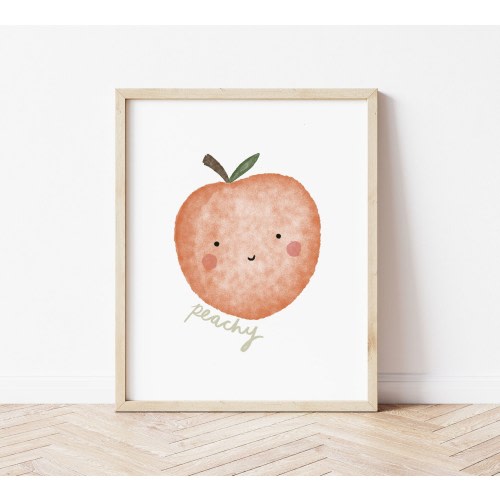 Happy Peach Nursery Wall Art