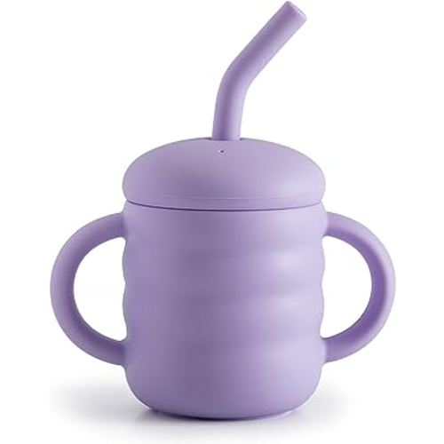 BOLOLO silicone sippy cups with straws for baby