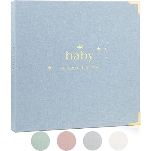 Baby Book Boy Keepsake - Baby Memory Book Boy Photo Album - Baby Books Gift for Baby Shower - Gender Reveal Gifts Boy for Expecting Mom - Newborn Keepsake Shower Gifts for First Time New Mom Parents