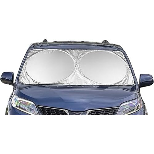 Extra Jumbo Car Windshield Sunshade (70.9" x 39.4"), Fits Extra Large Windshields in Minivans, Cars, Trucks