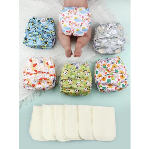 Pocket Diaper 6 pack (Happy Farm)