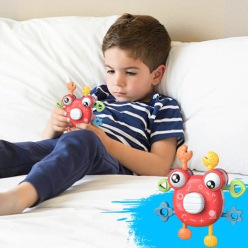 Kbndieu Baby Rattles Toys 0-6-12 Months, Infant Toys Finger Push Taste Rotating Crab Rattle Bath Play Water Grasp Exercise Early Education Toys on Clearance