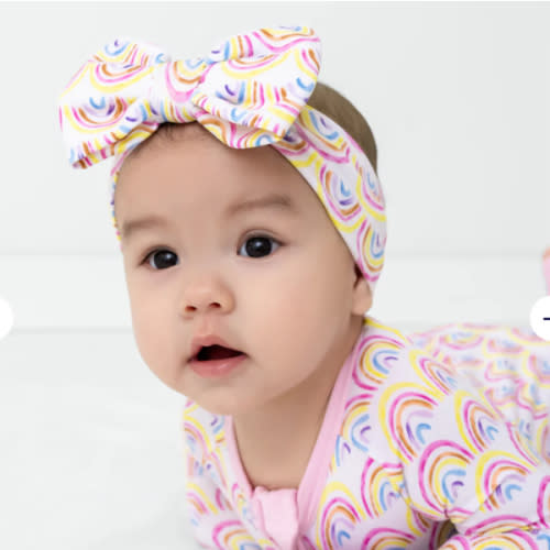 Pastel Rainbows Luxe Bow Headband - Little Sleepies