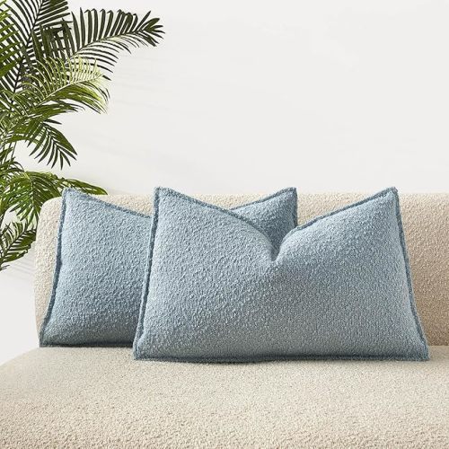 Light Blue Pillow Covers 14x24 Set of 2