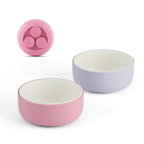Porcelain Bowl with Silicone Suction Sleeves