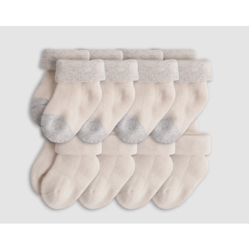 Organic Fold Over Socks 8-Pack - Baby Girl