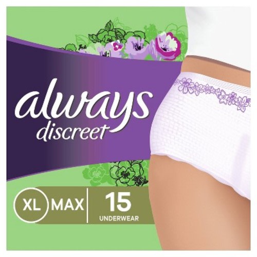 Always Discreet Incontinence & Postpartum Incontinence Underwear for Women - Maximum Protection