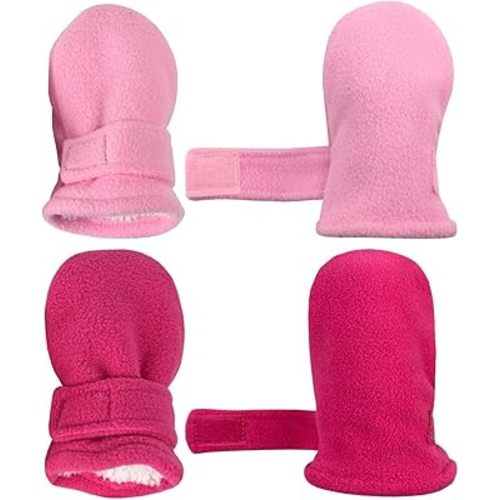 N'Ice Caps Baby Toddler Mittens Kids 2 Pairs Fleece Gloves Winter Warm Sherpa Lined