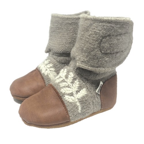 Dove Embroidered Felted Wool Booties