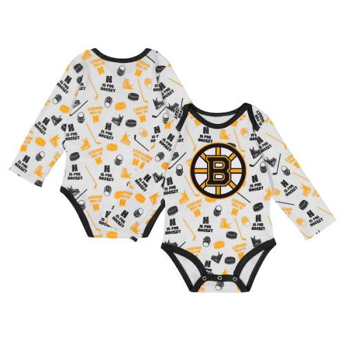 Boston Bruins Infant Quick Learner Long Sleeve Bodysuit - White