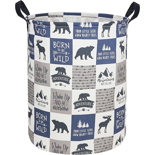 Kids Laundry Hamper, Animal Laundry Basket Collapsible Nordic Style Storage Baskets for Home Decor,Office,Toy Organizer,(Bear)