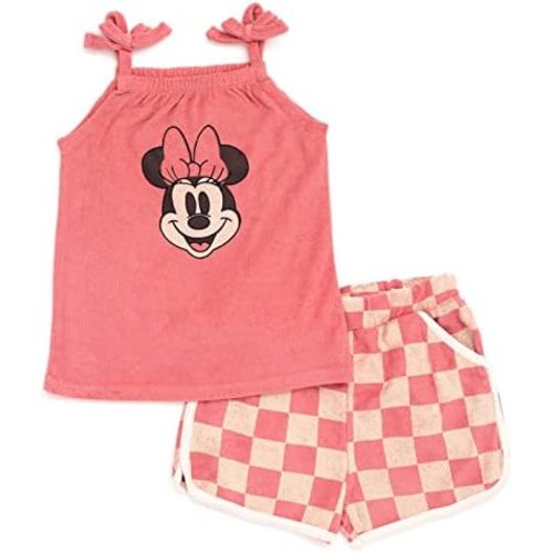 Disney Minnie Mouse Princess Ariel Girls Tank Top and Active Retro Dolphin Shorts Toddler to Big Kid