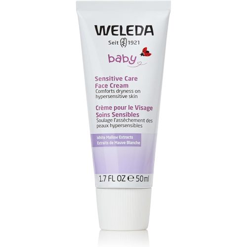 Weleda Baby Sensitive Care Face Cream, 1.7 Fluid Ounce, Plant Rich Moisturizer with White Mallow, Pansy and Sweet Almond Oil