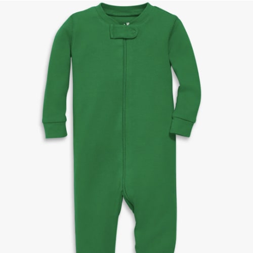 The Organic Zip Romper in Color Grass, Size 6-9M