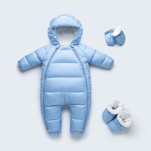 Baby Down Snowsuit - Newborn Winter Puffer Jumpsuit Hooded Bunting – Baby Sleep Better