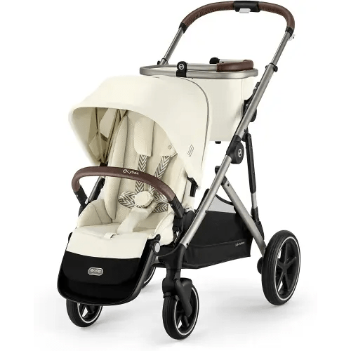 Cybex Gazelle S Stroller Modular Double for Infant and Toddler Includes Detachable Shopping Basket Over 20+ Configurations Folds Flat Easy Storage, Seashell Beige, 1.0 Count, 28.4 pounds