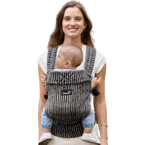 GROWNSY Baby Carrier Newborn to Toddler, Ergonomic Baby Toddler Carrier Wraps with Head Support, Easy to Wear, Infant Carrier Baby Gift, Travel and Hiking Friendly, for 7 to 44 lb (Flow-Stripe)