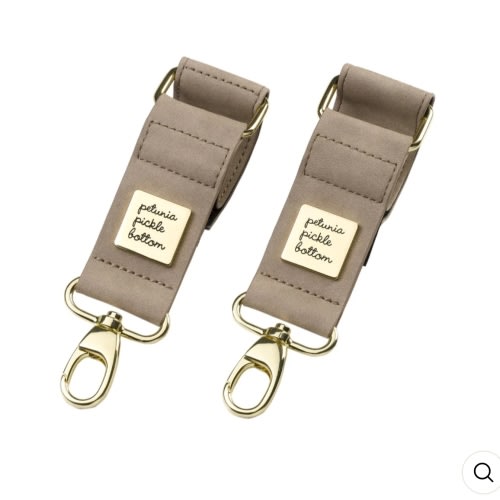 Valet Stroller Clips in Grey Matte Leatherette