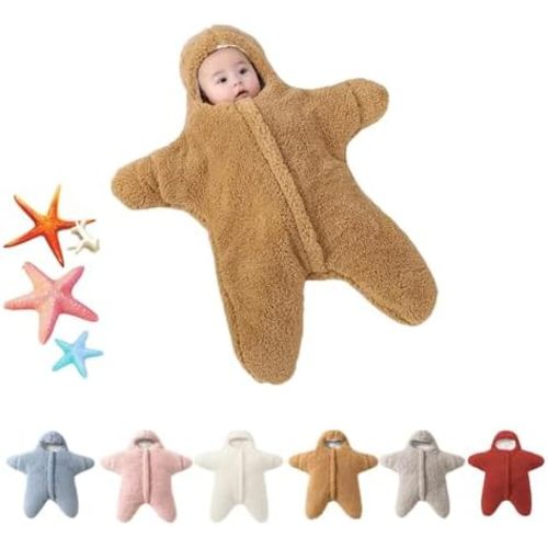 Baby Starfish Onesie, Starfish Onesies for Baby, Baby Swaddle Blanket, Thick Fleece Wearable Starfish Baby Sleeping Bag