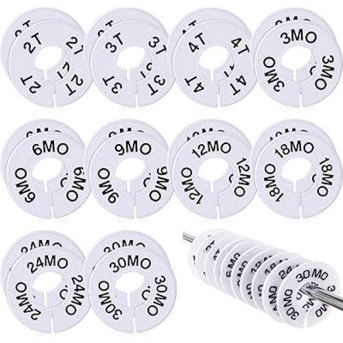 Blulu 10 Pack Clothing Rack Size Dividers Round Hangers Dividers