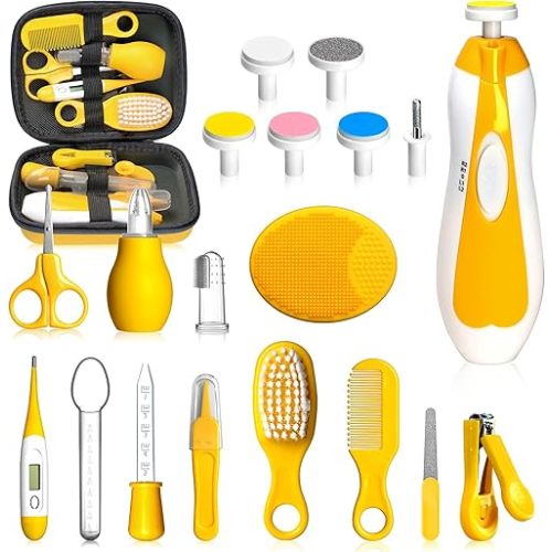 Baby Healthcare and Grooming Kit, Portable Baby Safety Care Set, Baby Essentials kit for Newborn(Yellow 20 in 1)