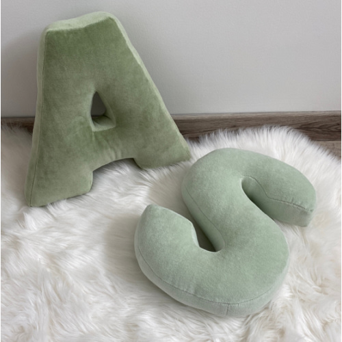 Letter P Pillow, sage- Etsy