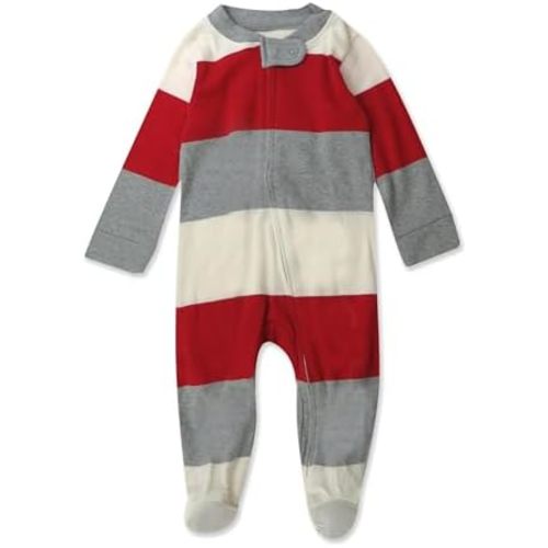 HonestBaby Baby Holiday Sleep & Play Footed One-Piece Pajama Sleeper 100% Organic Cotton